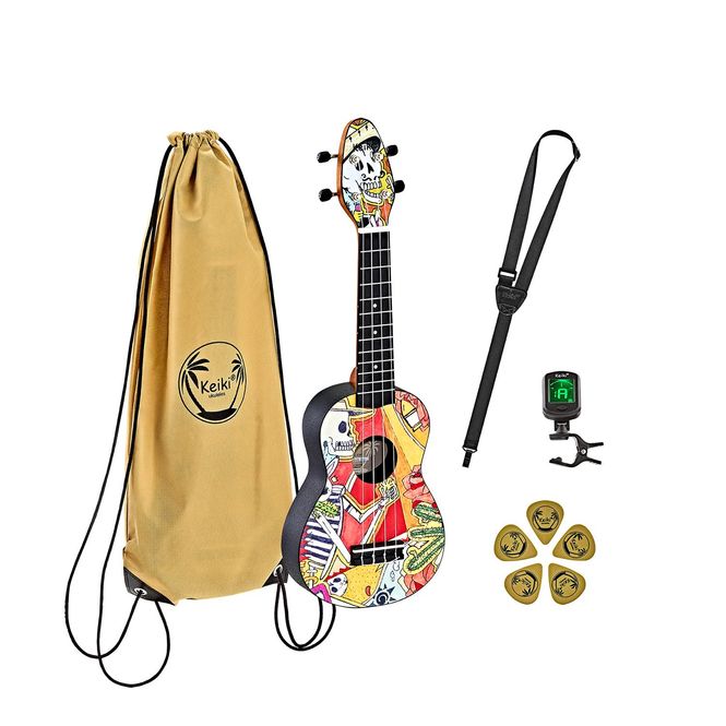 Hovedbilde ORTEGA Keiki K2-EM Soprano Ukulele Pakke El Muerto