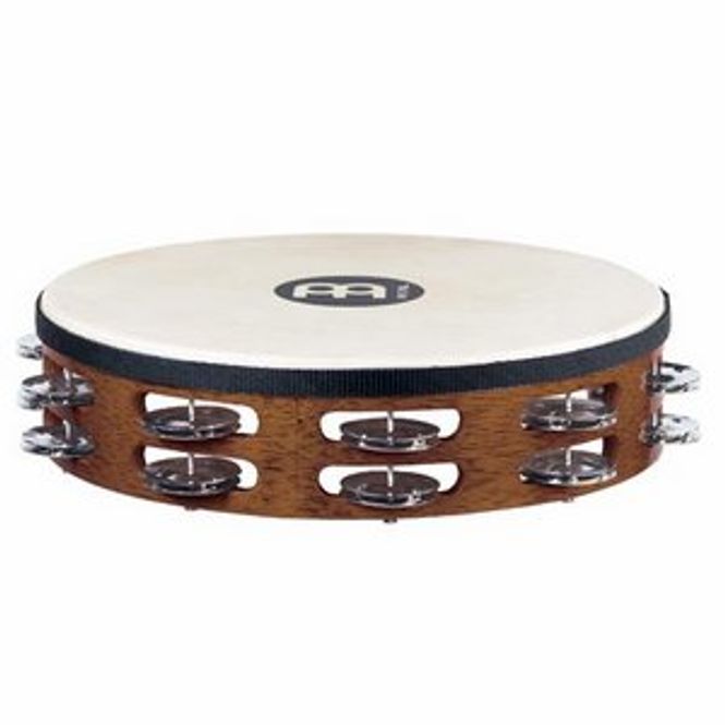 Hovedbilde MEINL TAH2AB Tamburourine m. Skinn Nickelsilver 2 row 10