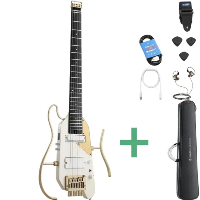 Hovedbilde DONNER DN-EC7450 Elgitar HUSH-X PRO Silent White-Luxe