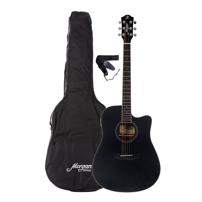 Hovedbilde MORGAN Akustisk Gitarpakke GP W 11 CE BK m Bag og Reim